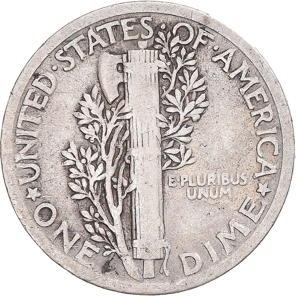 Coin, United States, Mercury, Dime, 1923, U.S. Mint, VF(20-25), Silver