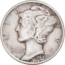 Coin, United States, Mercury, Dime, 1942, U.S. Mint, VF(30-35), Silver