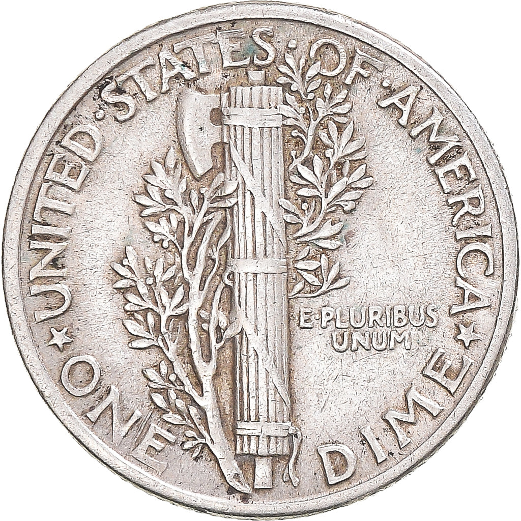 Coin, United States, Mercury, Dime, 1942, U.S. Mint, VF(30-35), Silver