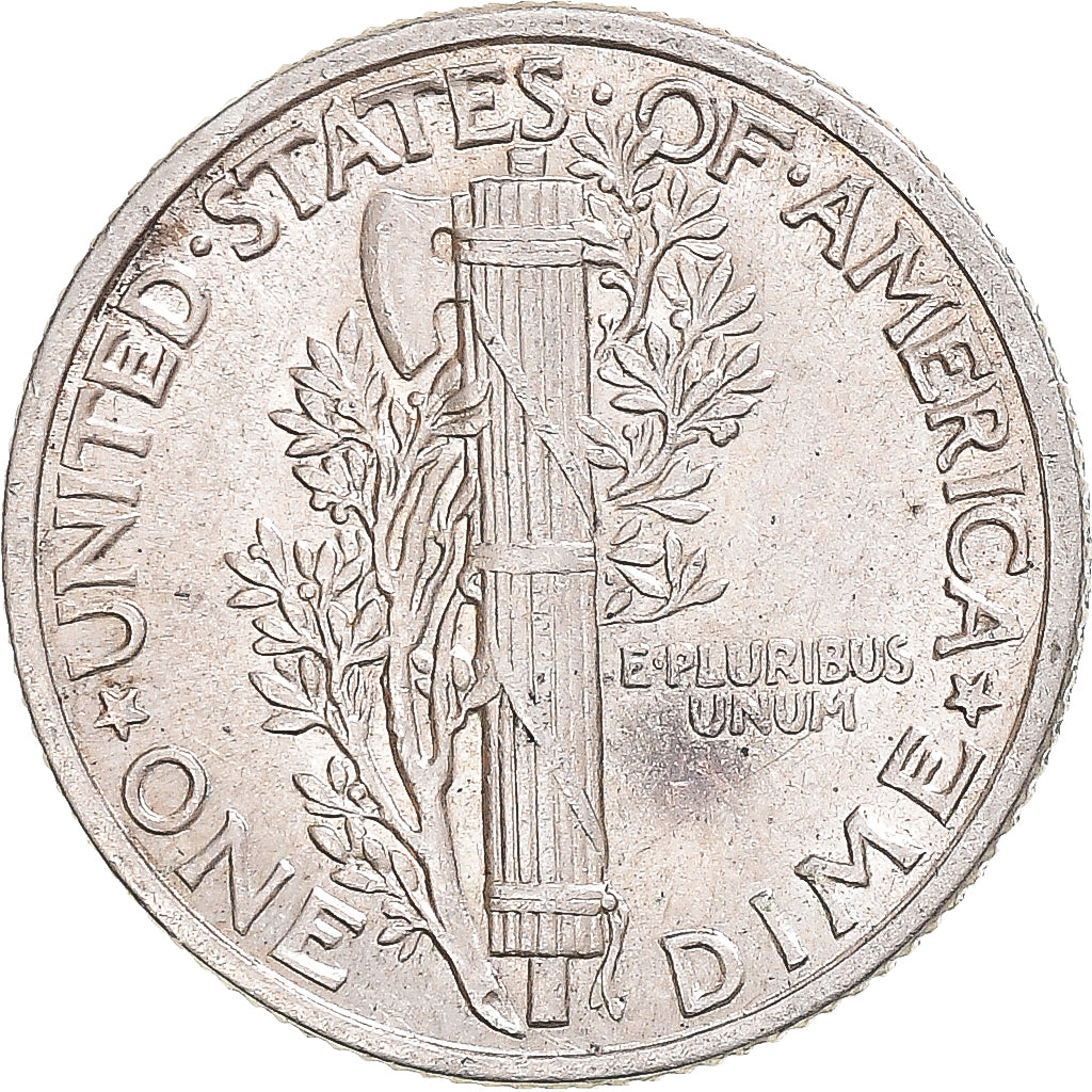 Coin, United States, Mercury, Dime, 1942, U.S. Mint, VF(30-35), Silver