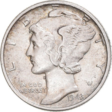 Coin, United States, Mercury, Dime, 1943, U.S. Mint, VF(30-35), Silver