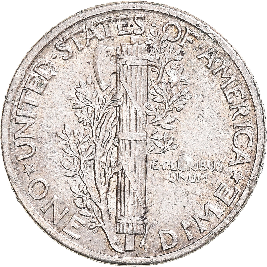 Coin, United States, Mercury, Dime, 1943, U.S. Mint, VF(30-35), Silver
