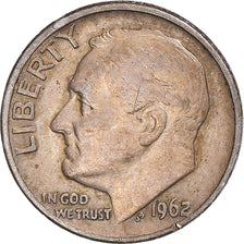 Coin, United States, Roosevelt, Dime, 1962, U.S. Mint, VF(30-35), Silver
