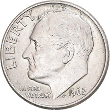 Coin, United States, Roosevelt, Dime, 1962, U.S. Mint, EF(40-45), Silver