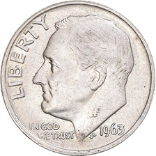 Coin, United States, Roosevelt, Dime, 1963, U.S. Mint, VF(30-35), Silver