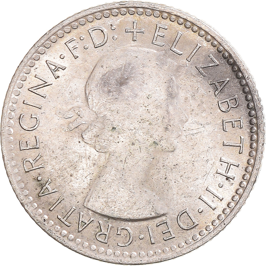 Monnaie, Australie, Elizabeth II, Sixpence, 1958, TB, Argent