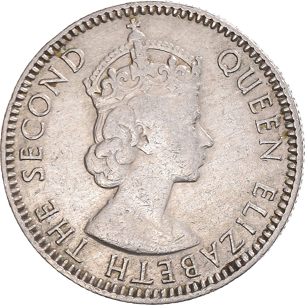 Moneda, Mauricio, Elizabeth II, 1/4 Rupee, 1971, BC+, Cupronickel