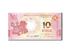 Banconote, Macau, 10 Patacas, 2011, KM:New, Undated, FDS