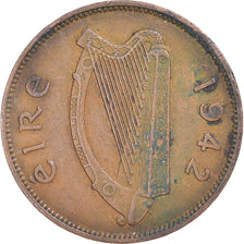 Munten, Ierland, 1/2 Pingin, 1942, ZF, Bronzen