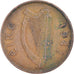 Munten, Ierland, 1/2 Pingin, 1942, ZF, Bronzen