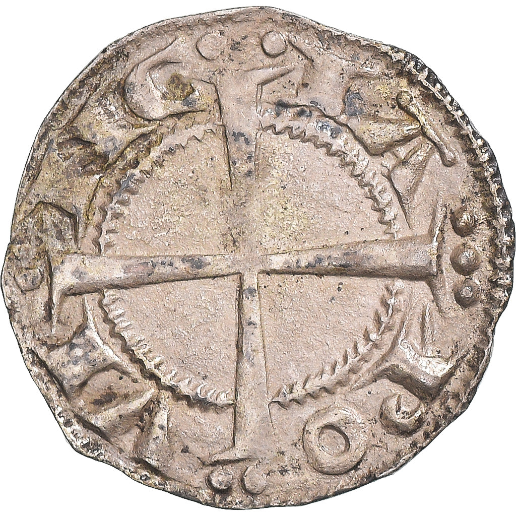 Monnaie, France, Alphonse II d'Aragon, Denier, 1163-1196, TTB, Billon