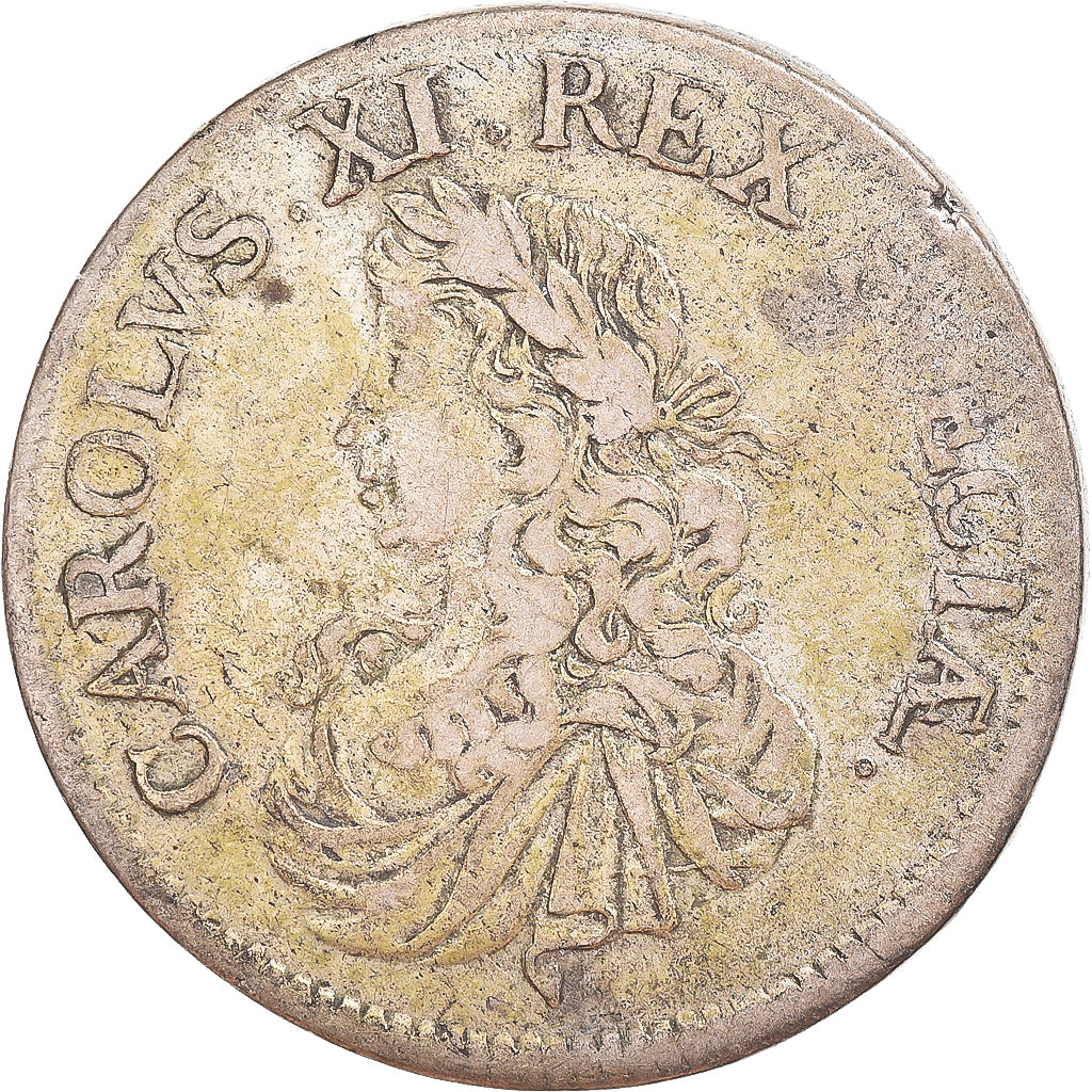 Moneta, Szwecja, Charles XI, 2 Mark, 1667, VF(30-35), Srebro