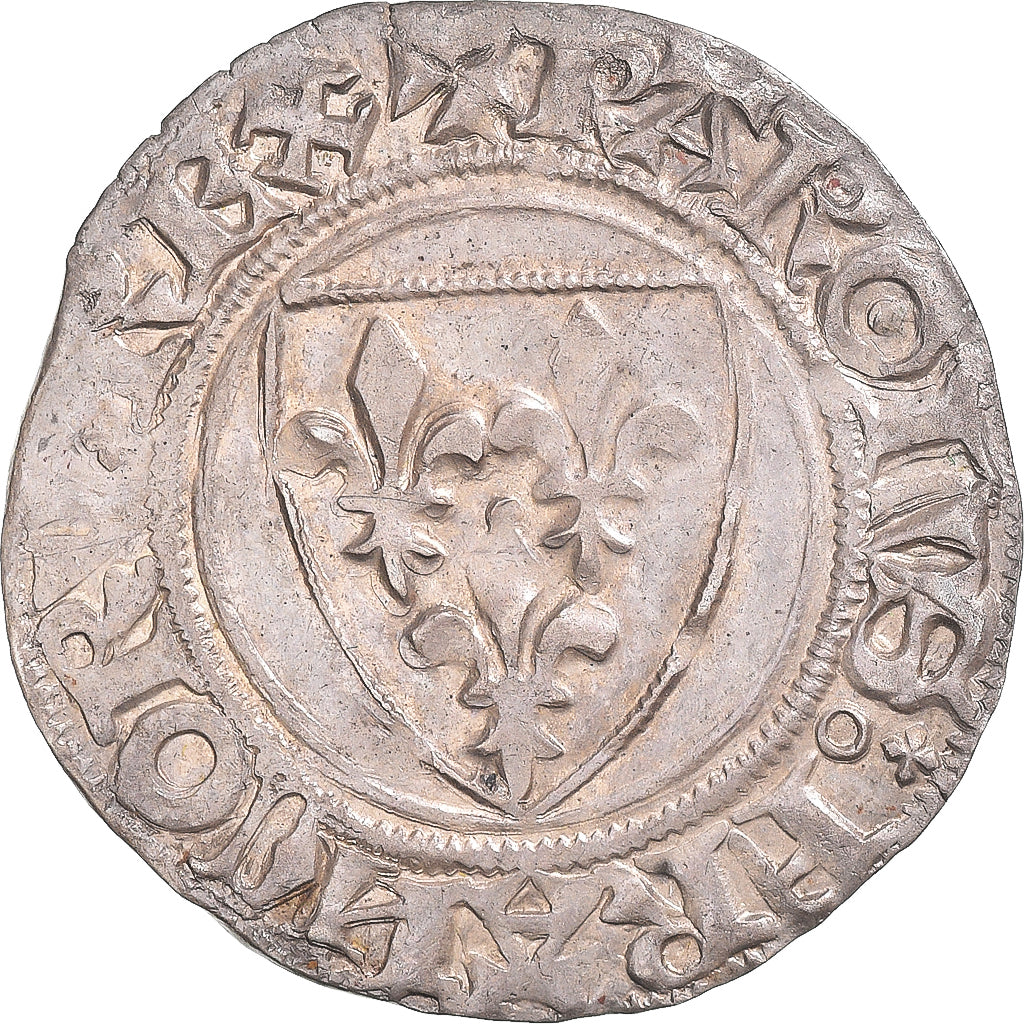 Coin, France, Charles VI, Blanc Guénar, 1380-1422, EF(40-45), Silver