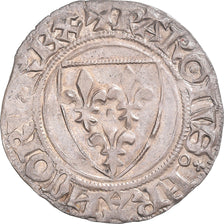 Coin, France, Charles VI, Blanc Guénar, 1380-1422, EF(40-45), Silver
