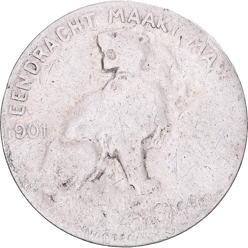 Coin, Belgium, Leopold II, 50 Centimes, 1901, legend in dutch, VG(8-10), Silver
