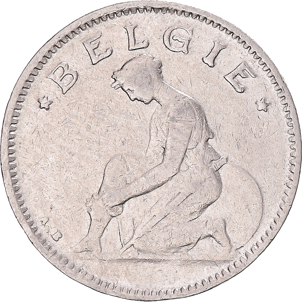 Moneta, Belgia, 50 Centimes, 1923, VF(30-35), Nikiel