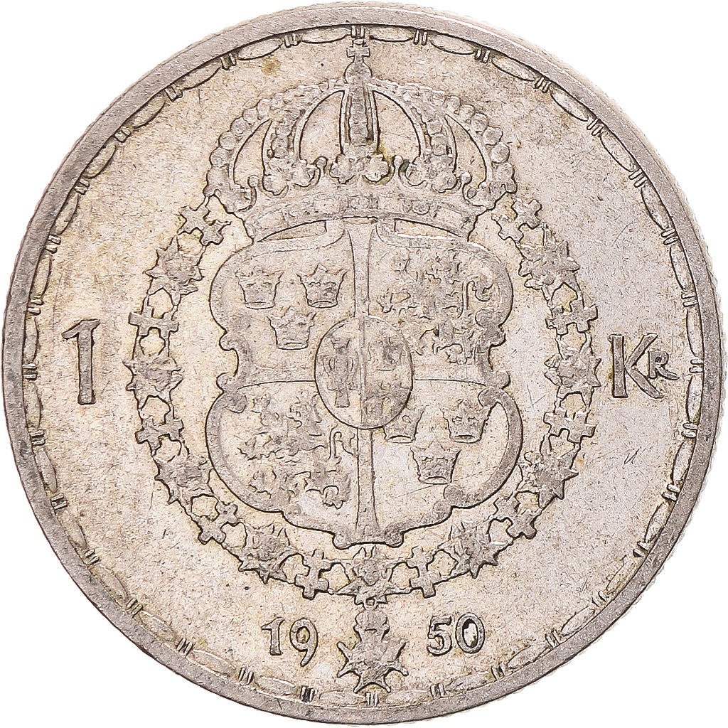 Monnaie, Suède, Gustaf V, Krona, 1950, TB+, Argent