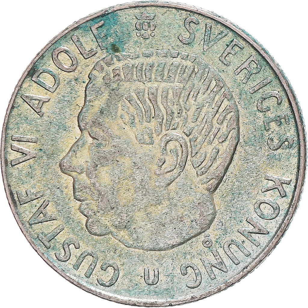 Moneta, Szwecja, Gustaf VI, Krona, 1964, VF(30-35), Srebro