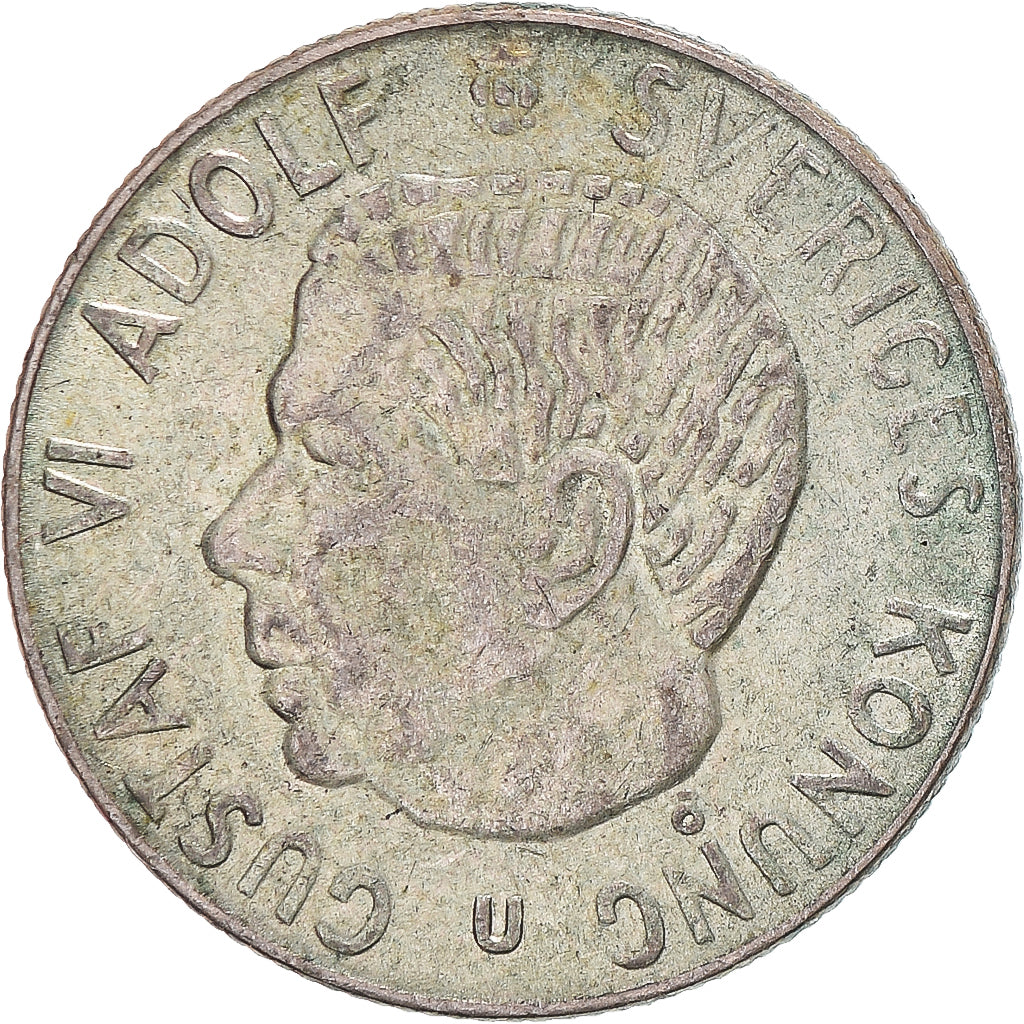 Moneta, Szwecja, Gustaf VI, Krona, 1967, VF(30-35), Srebro