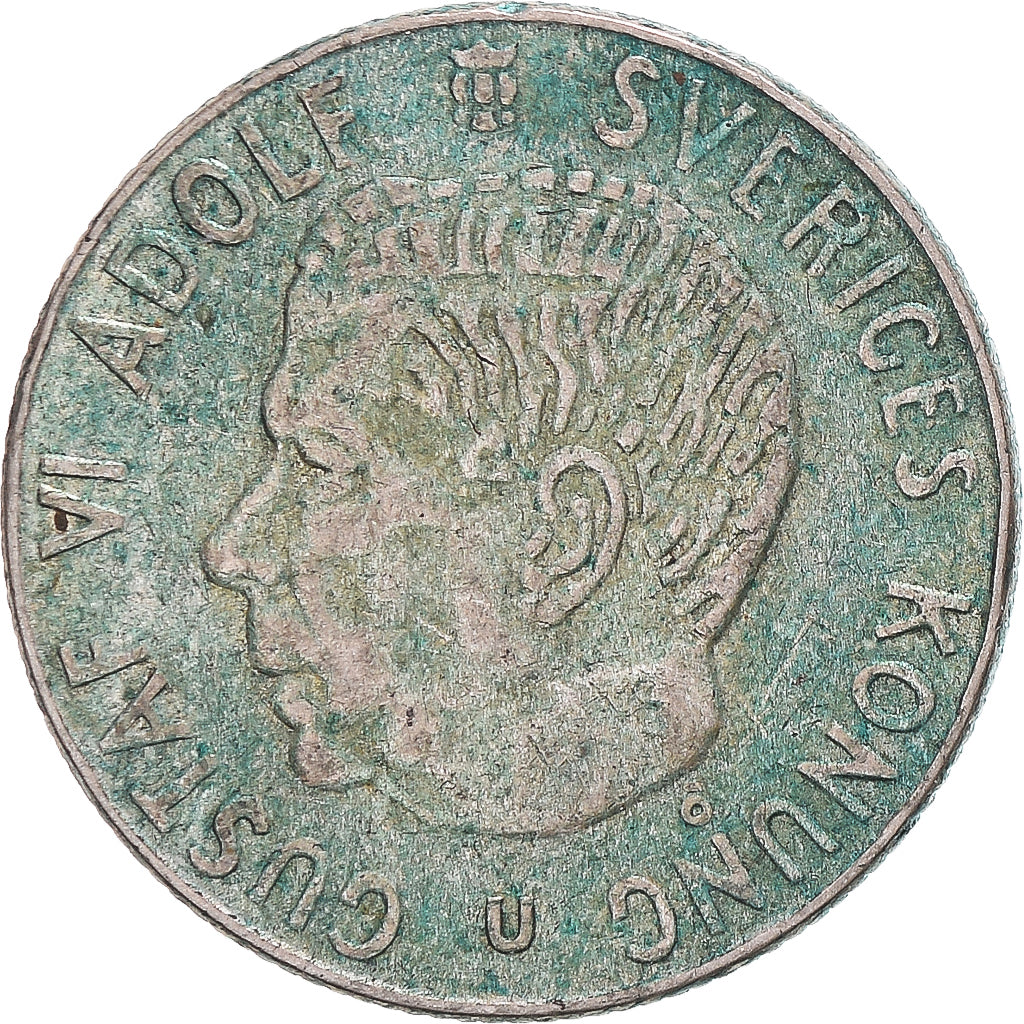 Munten, Zweden, Gustaf VI, Krona, 1968, FR+, Zilver