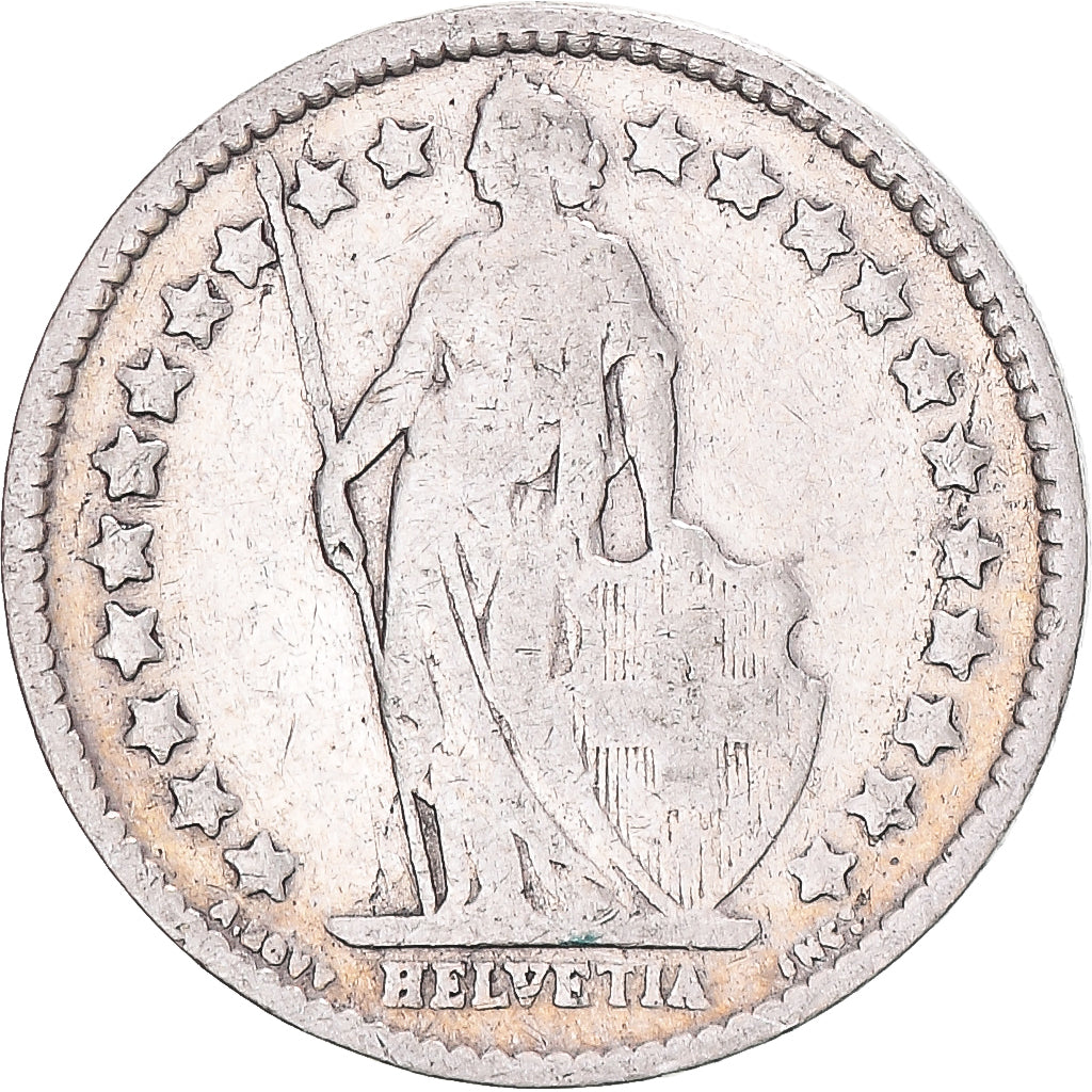 Coin, Switzerland, 1/2 Franc, 1908, Bern, F(12-15), Silver