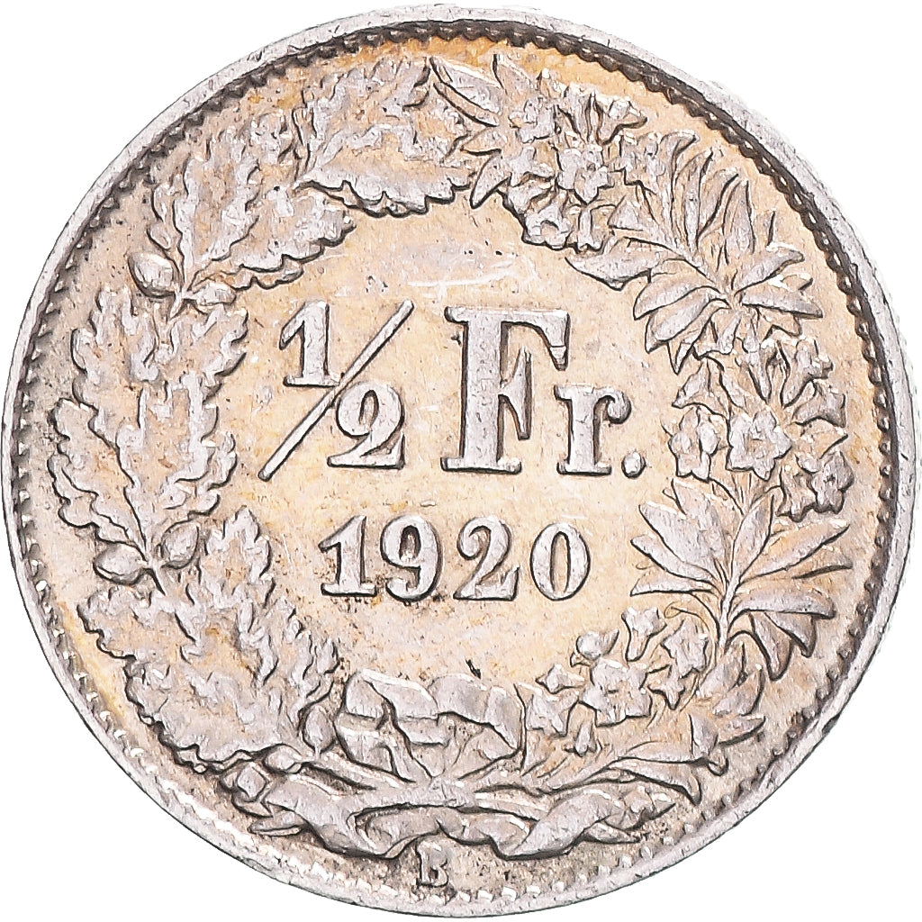 Coin, Switzerland, 1/2 Franc, 1920, Bern, VF(30-35), Silver
