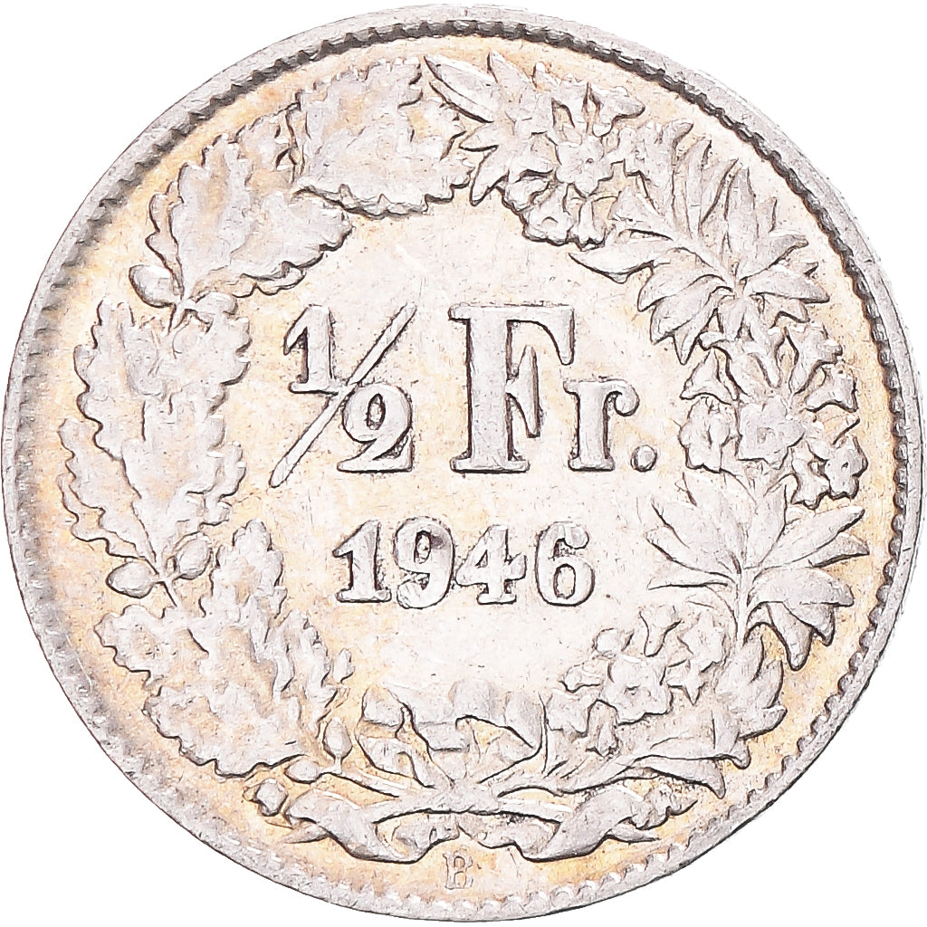 Coin, Switzerland, 1/2 Franc, 1946, Bern, EF(40-45), Silver