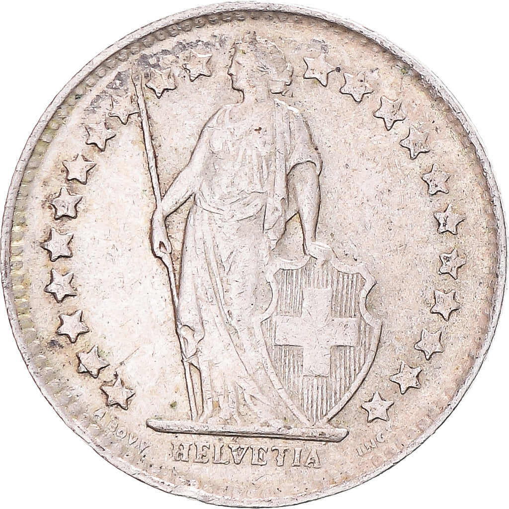 Coin, Switzerland, 1/2 Franc, 1948, Bern, EF(40-45), Silver