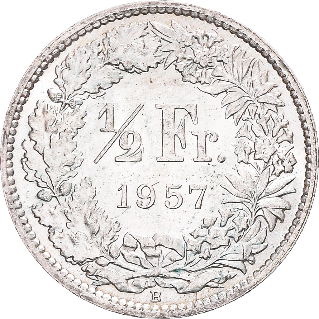 Coin, Switzerland, 1/2 Franc, 1957, Bern, VF(30-35), Silver