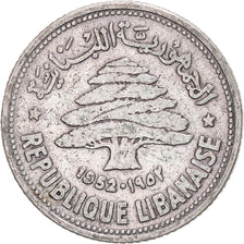 Coin, Lebanon, 50 Piastres, 1952, EF(40-45), Silver