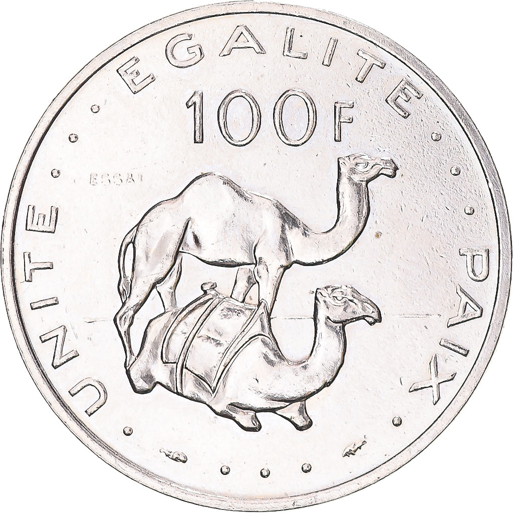 Coin, Djibouti, 100 Francs, 1977, ESSAI, MS(63), Cupronickel