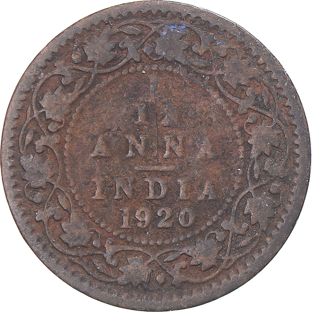 Monnaie, Inde britannique, George V, 1/12 Anna, 1 Pie, 1920, TB, Bronze