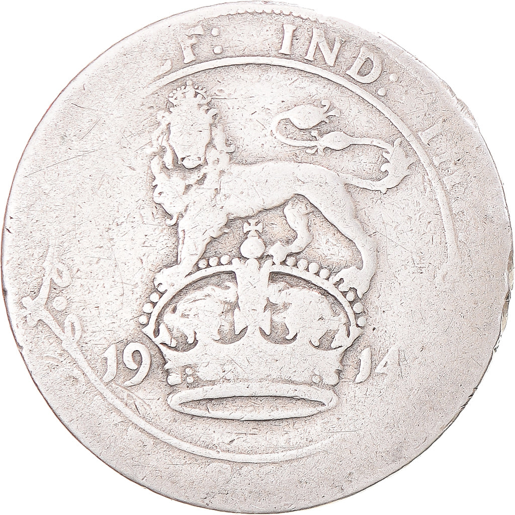 Moneta, Regno Unito, George V, Shilling, 1914, B+, Argento