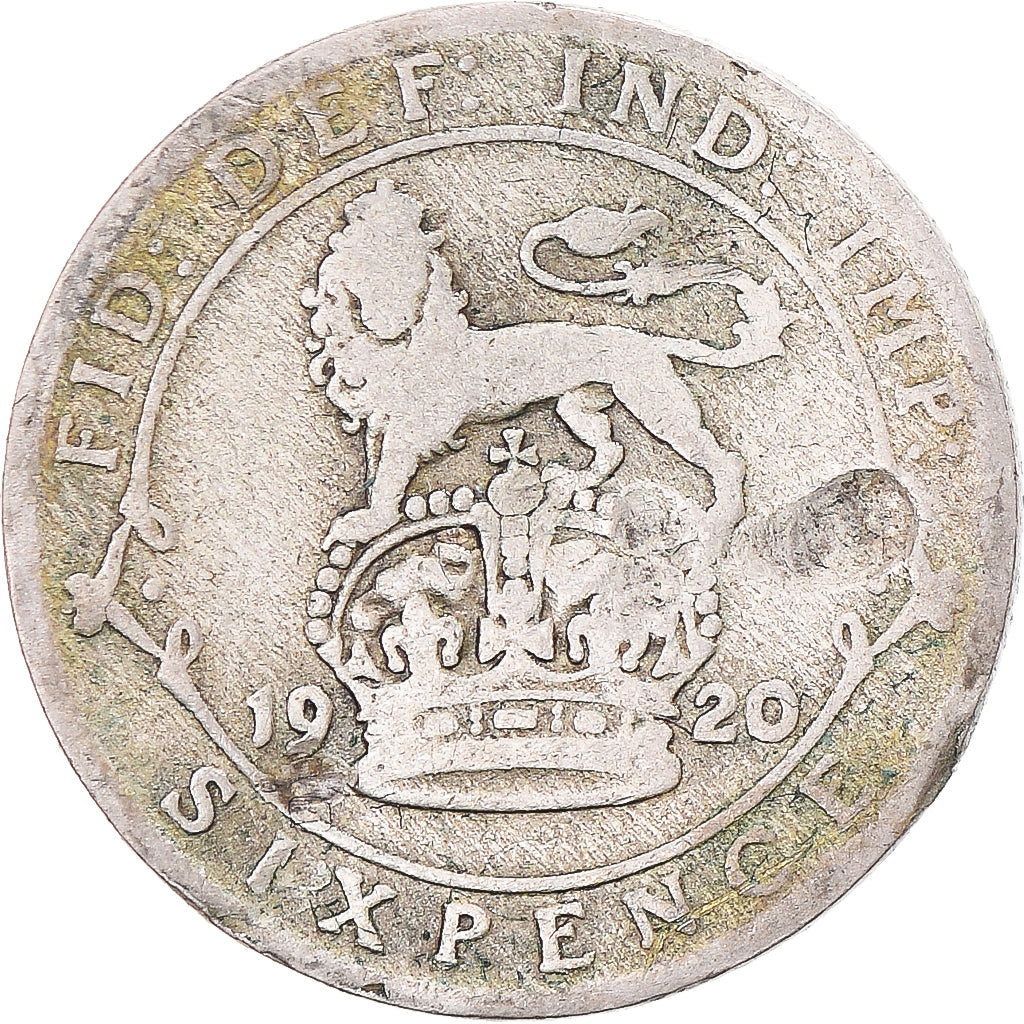 Coin, United Kingdom, George V, 6 Pence, 1920, VG(8-10), Silver