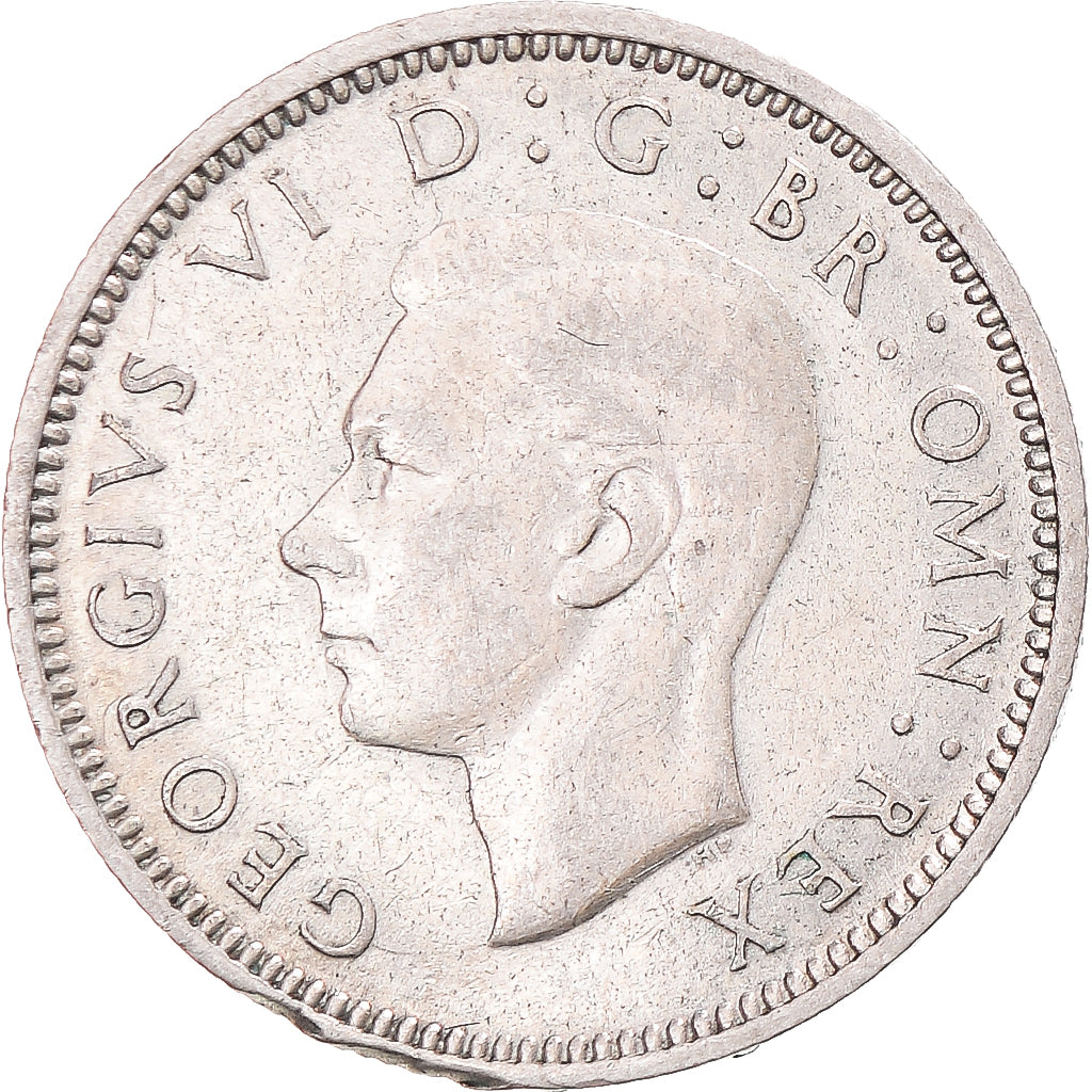 Monnaie, Royaume-Uni, George VI, 6 Pence, 1942, TB+, Argent