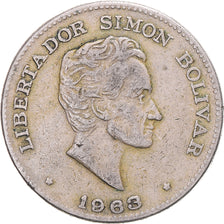 Moneda, Colombia, 50 Centavos, 1963, MBC, Cupronickel