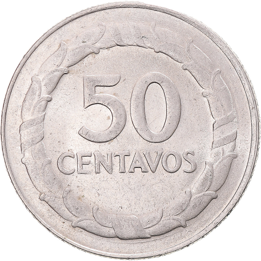 Coin, Colombia, 50 Centavos, 1969, AU(50-53), Cupronickel