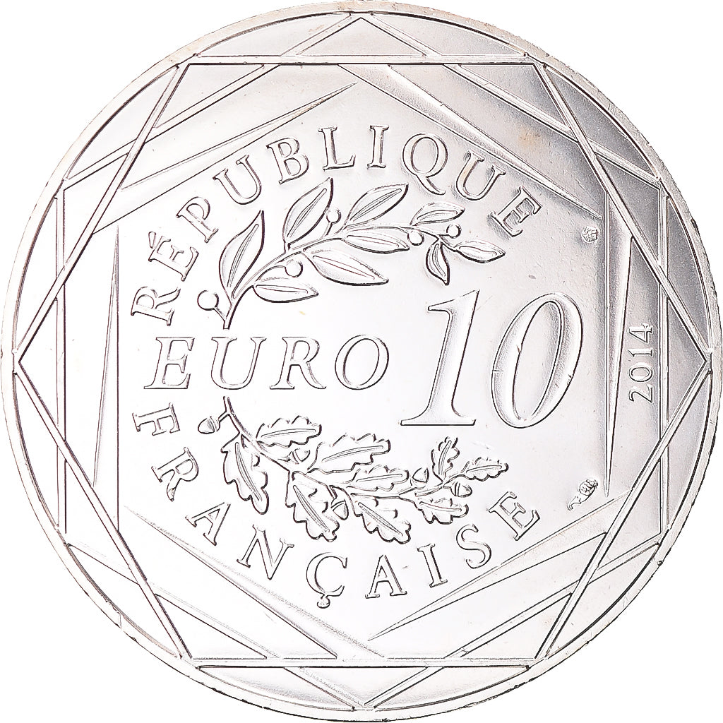 Francja, 10 Euro, 2014, Paris, Sempé Égalité Printemps, MS(64), Srebro