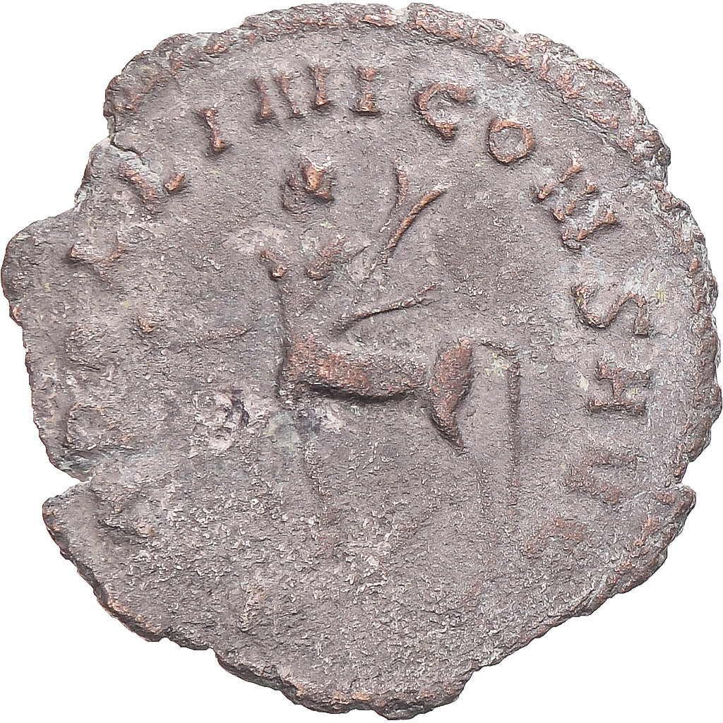 Moneda, Gallienus, Antoninianus, 260-268, Rome, BC+, Vellón, RIC:164