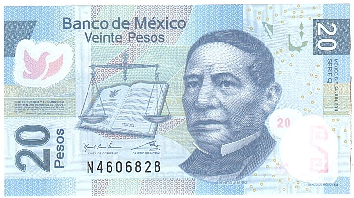 México, 20 Pesos, 2011, KM:122e, 2011-06-24, UNC