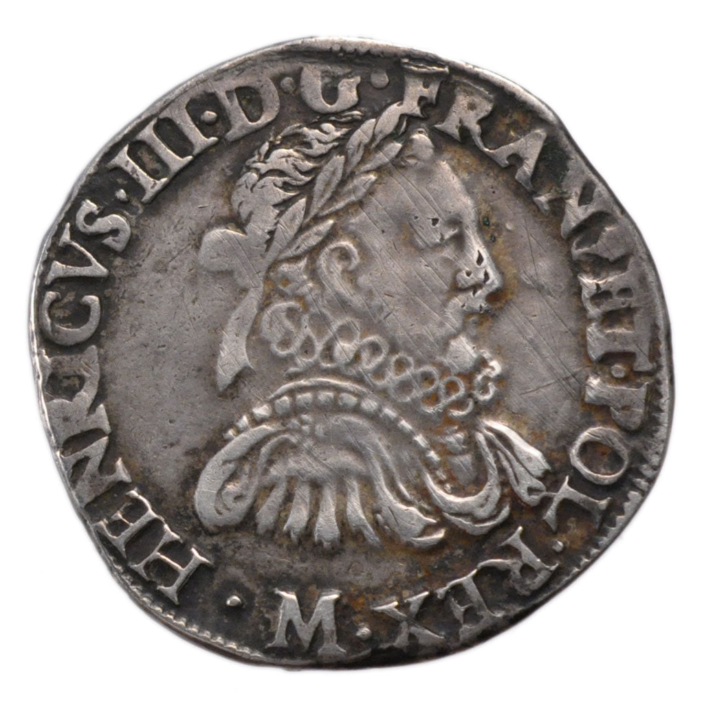 FRANCE, Teston, 1576, Toulouse, AU(50-53), Silver, Duplessy #1126, 9.40