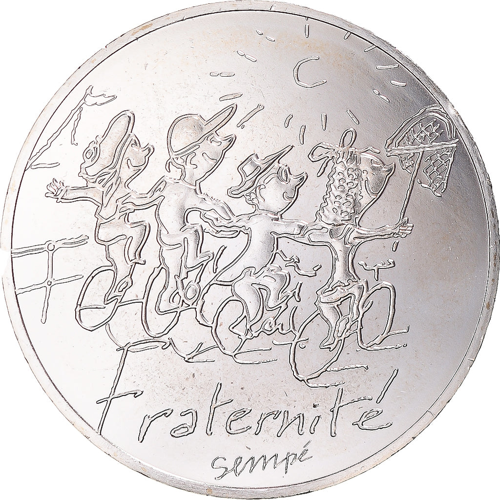 France, 10 Euro, 2014, Paris, Sempé Fraternité Été, MS(65-70), Silver