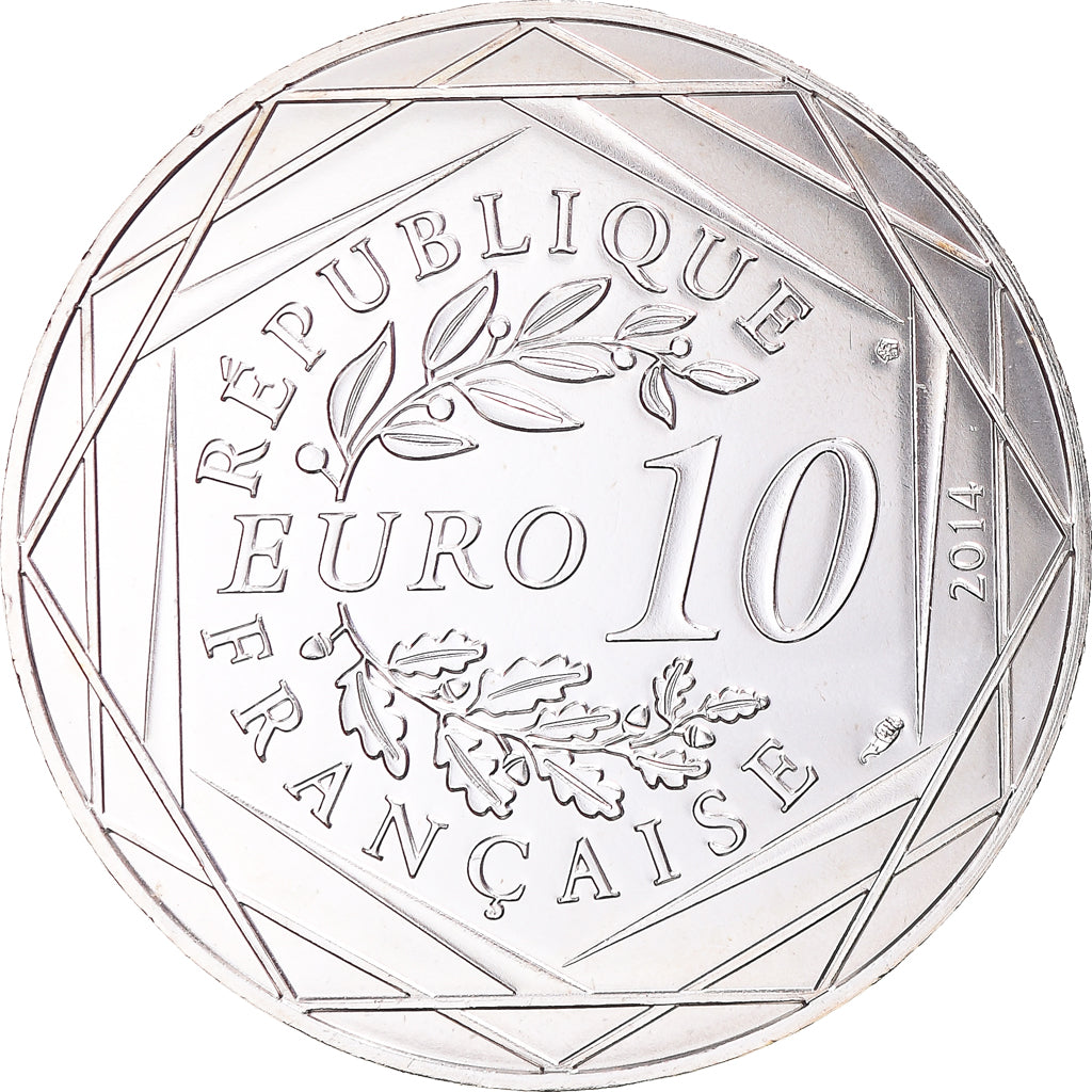 France, 10 Euro, 2014, Paris, Sempé Fraternité Été, MS(65-70), Silver