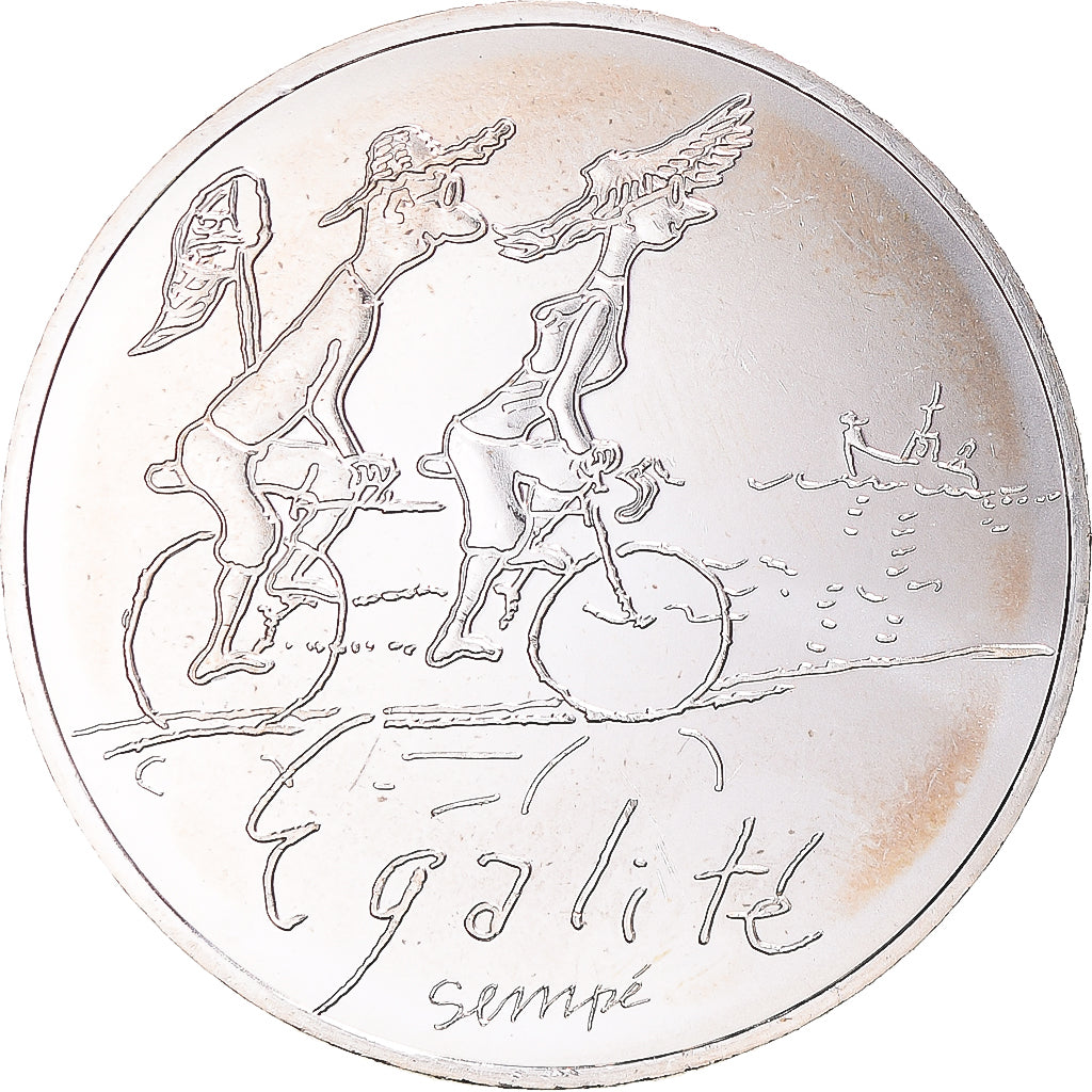 Francia, 10 Euro, 2014, Paris, Sempé Égalité Été, FDC, Plata