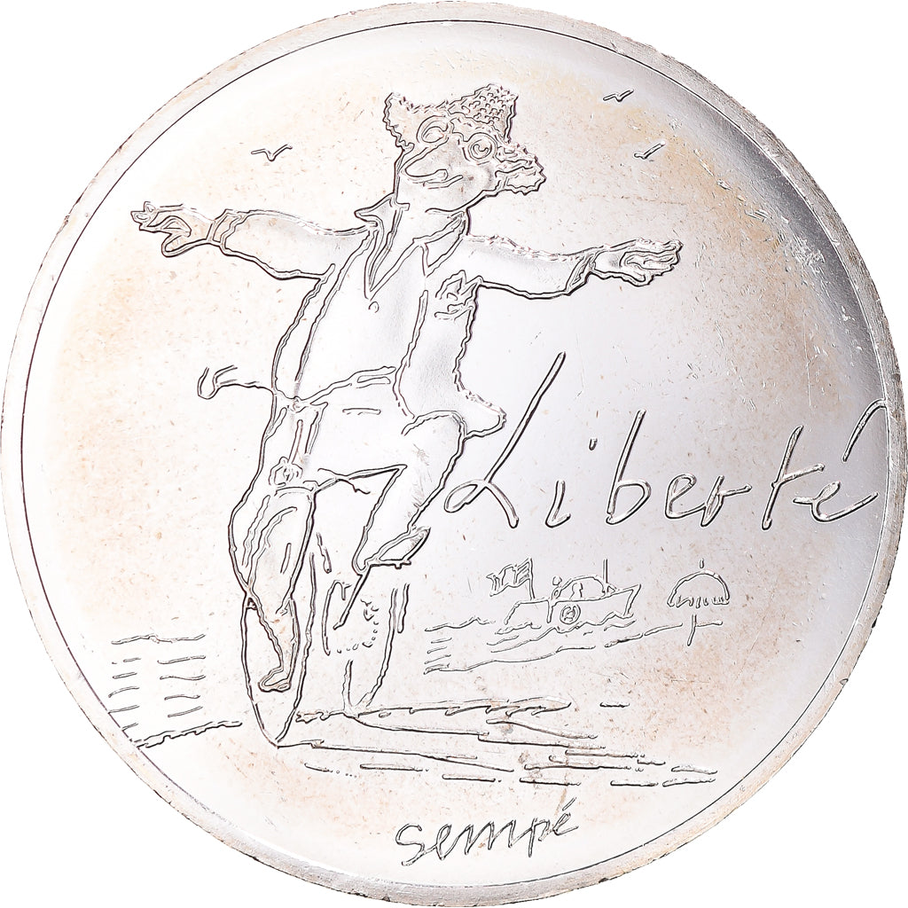 Francja, 10 Euro, 2014, Paris, Sempé Liberté Été, MS(65-70), Srebro