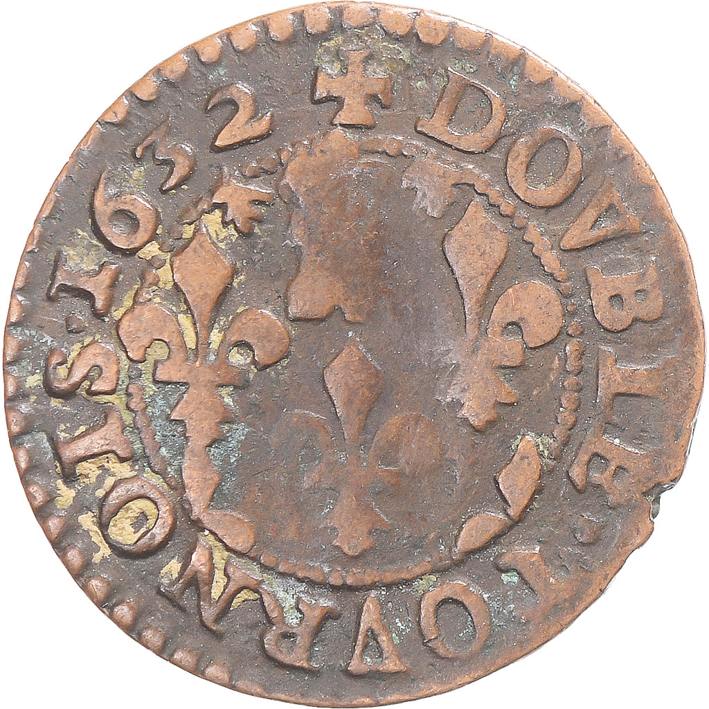 Monnaie, France, Double Tournois, 1632, Sedan, TB, Cuivre, CGKL:566