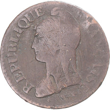 Moneta, Francia, 5 Centimes, AN 9, Strasbourg, B+, Bronzo, Gadoury:126b