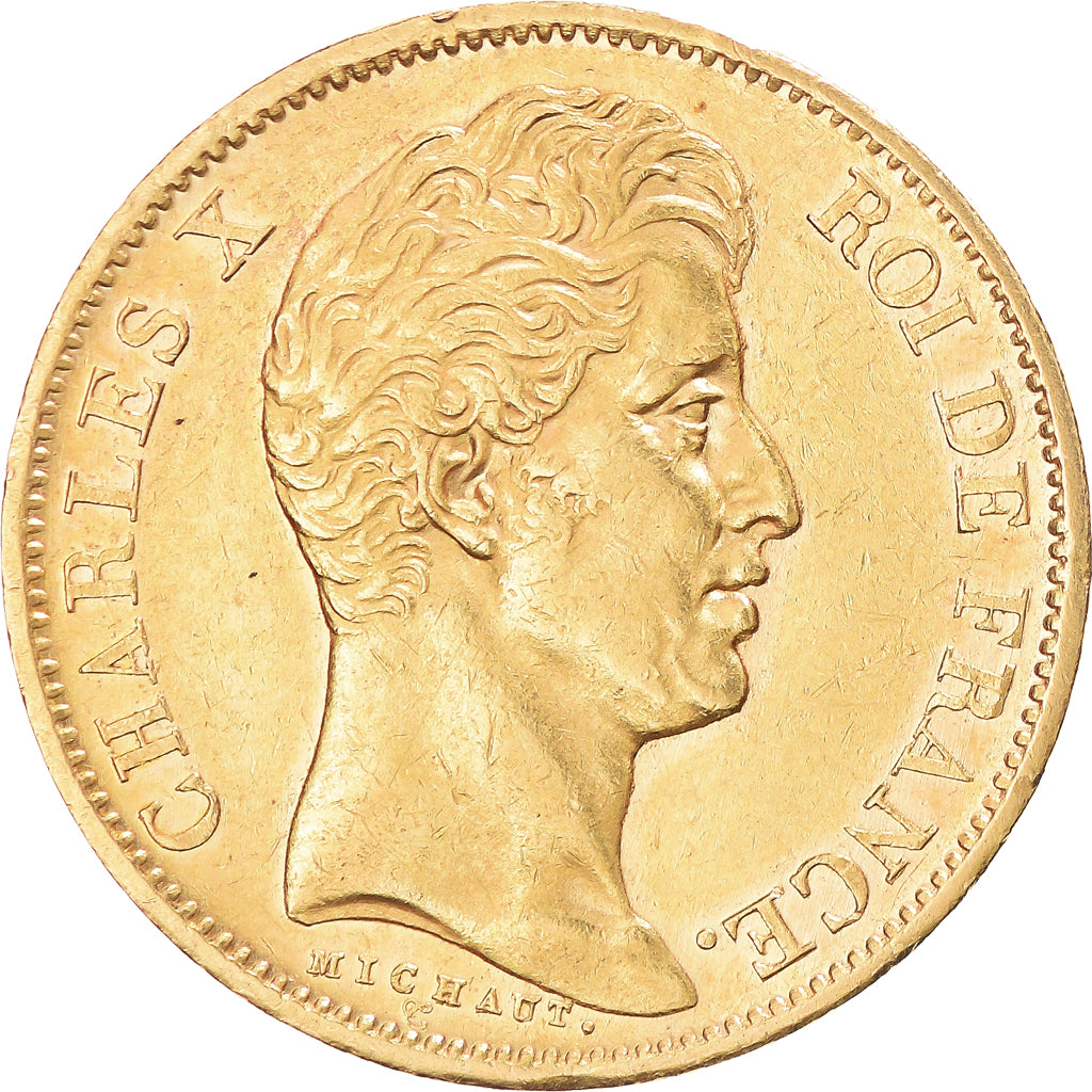 Coin, France, Charles X, 40 Francs, 1829, Paris, AU(50-53), Gold, Gadoury:1105