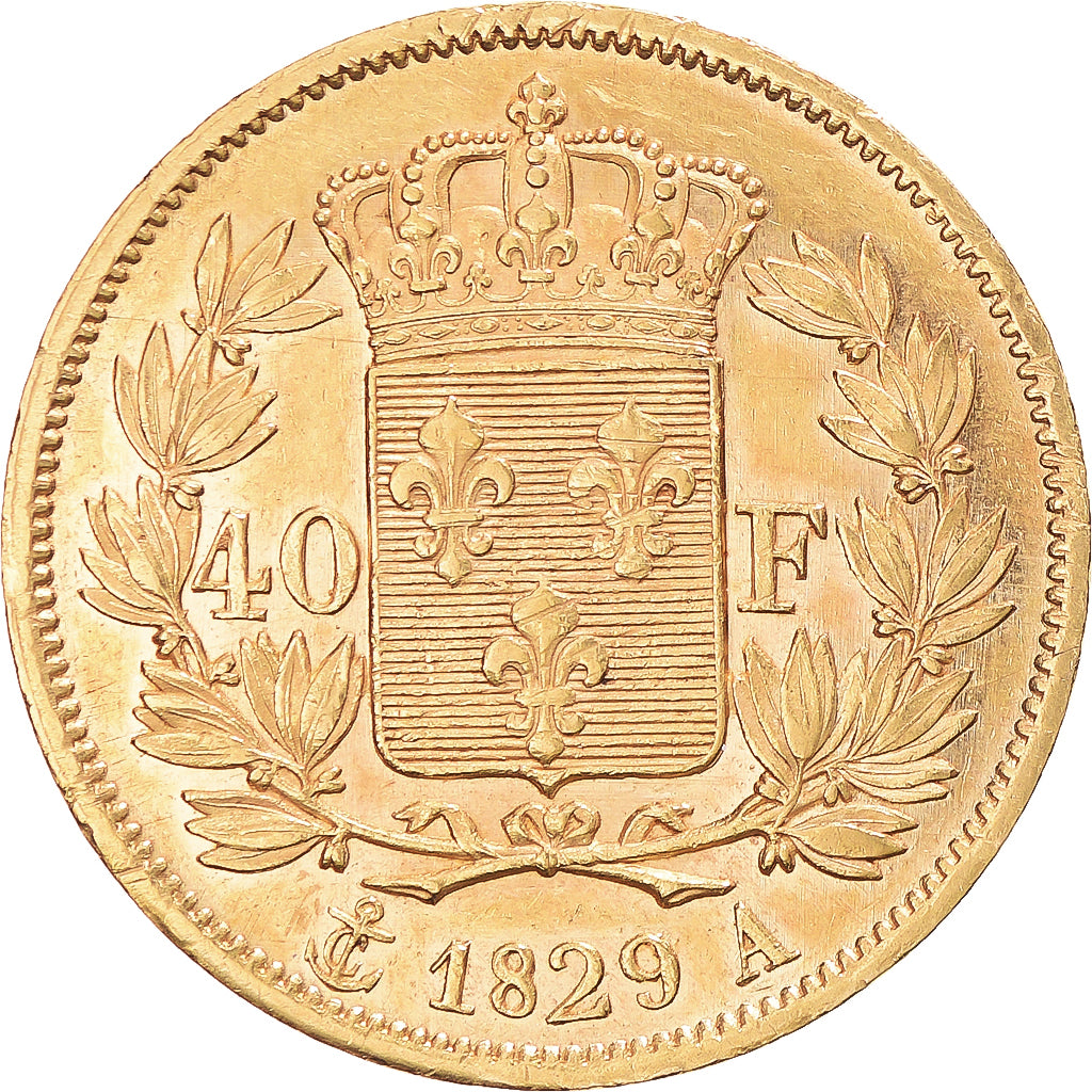 Coin, France, Charles X, 40 Francs, 1829, Paris, AU(50-53), Gold, Gadoury:1105