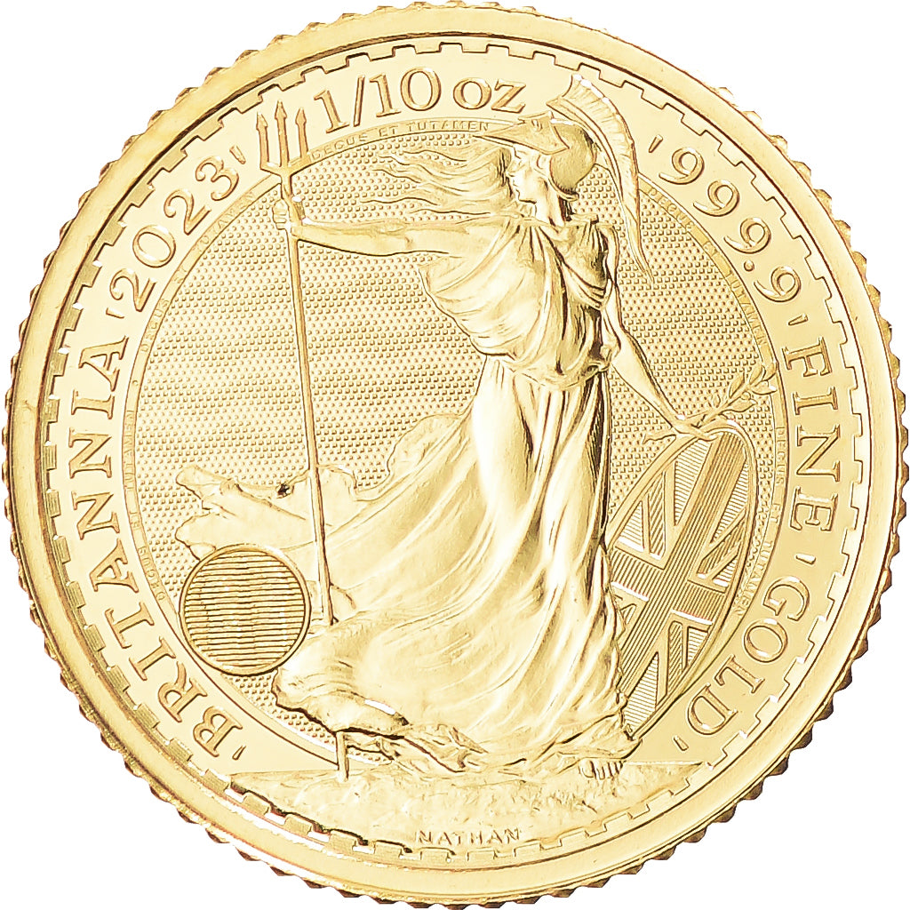 Monnaie, Grande-Bretagne, Charles III, Britannia, 10 Pounds, 1/10 Oz, 2023, FDC